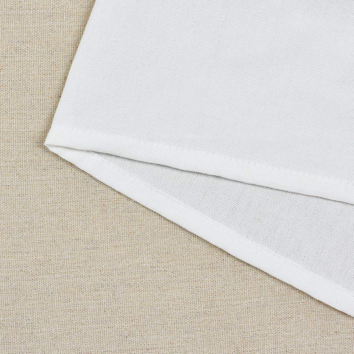 imageASPMIZ Farmhouse Cotton Blend Curtains Rustic Country Color Block Curtain Panels Boho Button Rod Pocket Window Drapes for Bedroom Living Room Decor Set of 2 Panels Linen Color 52 x 84 Inch LengthLinen Color