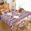image4th of July Tablecloth Stars and Stripes Table Cloth Patriotic American Celebration Table Cover for Outdoor Party Holiday Dining Room Kitchen Decoration Red and Blue Rectangular 60 x 120 inch