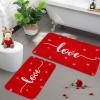 imageASPMIZ 2 Pcs Valentines Day Bathroom Rugs Set Red Heart Bath Rugs Non Slip Washable Romantic Love Memory Foam Bath Mats for Bathroom Absorbent Bathroom Mat Area Rug Set 32 x 20  24 x 16