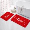 imageASPMIZ 2 Pcs Valentines Day Bathroom Rugs Set Red Heart Bath Rugs Non Slip Washable Romantic Love Memory Foam Bath Mats for Bathroom Absorbent Bathroom Mat Area Rug Set 32 x 20  24 x 16