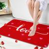 imageASPMIZ 2 Pcs Valentines Day Bathroom Rugs Set Red Heart Bath Rugs Non Slip Washable Romantic Love Memory Foam Bath Mats for Bathroom Absorbent Bathroom Mat Area Rug Set 32 x 20  24 x 16