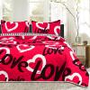 imageASPMIZ 3 Pieces Valentines Day Quilt King Size Valentines Day Quilt Sets with 2 Pillow Shams Reversible Love Heart King Quilt Bedding Set Soft Lightweight Red Bedspread Coverlet 106quotx96quot
