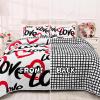 imageASPMIZ 3 Pieces Valentines Day Quilt King Size Valentines Day Quilt Sets with 2 Pillow Shams Reversible Love Heart King Quilt Bedding Set Soft Lightweight White Bedspread Coverlet 106quotx96quot