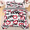 imageASPMIZ 3 Pieces Valentines Day Quilt King Size Valentines Day Quilt Sets with 2 Pillow Shams Reversible Love Heart King Quilt Bedding Set Soft Lightweight White Bedspread Coverlet 106quotx96quot