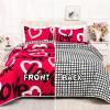 imageASPMIZ 3 Pieces Valentines Day Quilt King Size Valentines Day Quilt Sets with 2 Pillow Shams Reversible Love Heart King Quilt Bedding Set Soft Lightweight Red Bedspread Coverlet 106quotx96quot