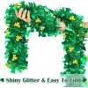 imageASPMIZ 33 FT St Patricks Day Garland Gold Green Hat Shamrock Garland Decor Shiny Tinsel Garland St Patricks Day Decorations for Home Indoor Outdoor Metallic Clover Garland for Irish Party Decor
