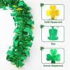 imageASPMIZ 33 FT St Patricks Day Garland Gold Green Hat Shamrock Garland Decor Shiny Tinsel Garland St Patricks Day Decorations for Home Indoor Outdoor Metallic Clover Garland for Irish Party Decor