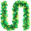 imageASPMIZ 33 FT St Patricks Day Garland with 100 LED Lights Shamrock Garland with 8 Lighting Modes Waterproof Battery Powered Shiny Tinsel Clover Garland St Patricks Day Decorations for Home