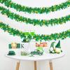 imageASPMIZ 33 FT St Patricks Day Garland with 100 LED Lights Shamrock Garland with 8 Lighting Modes Waterproof Battery Powered Shiny Tinsel Clover Garland St Patricks Day Decorations for Home