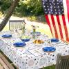 imageASPMIZ 4th of July Stars Tablecloth Fourth of July Patriotic Decoration 60 x 84 inch Polyester Tablecloth Patriotic Stars Table Cloth for Fourth of July Decorations