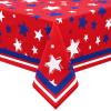 imageASPMIZ 4th of July Tablecloth Independence Day Table Cloth Waterproof Spillproof Red Blue White Stars Tablecloths Washable Memorial Patriotic Table Cover for Independence Day Decor 55x55 Inch