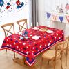 imageASPMIZ 4th of July Tablecloth Independence Day Table Cloth Waterproof Spillproof Red Blue White Stars Tablecloths Washable Memorial Patriotic Table Cover for Independence Day Decor 55x55 Inch