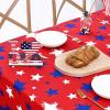 imageASPMIZ 4th of July Tablecloth Independence Day Table Cloth Waterproof Spillproof Red Blue White Stars Tablecloths Washable Memorial Patriotic Table Cover for Independence Day Decor 55x55 Inch