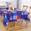 imageASPMIZ 4th of July Tablecloth Plaid Independence Day Table Cloth Memorial Patriotic Table Cover Washable Polyester Dining Decorative for Dinner Kitchen Party Decor 55x55 Inch