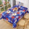 imageASPMIZ 4th of July Tablecloth Plaid Independence Day Table Cloth Memorial Patriotic Table Cover Washable Polyester Dining Decorative for Dinner Kitchen Party Decor 55x55 Inch
