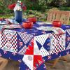 imageASPMIZ 4th of July Tablecloth Square 55x55 InchIndependence Day Table Cloth Memorial Patriotic Tablecloths Waterproof Spillproof American Flag Table Cover for Dinner Party Picnic Decoration
