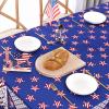 imageASPMIZ 4th of July Tablecloth Square 55x55 InchIndependence Day Table Cloth Memorial Patriotic Tablecloths Waterproof Spillproof American Flag Table Cover for Dinner Party Picnic Decoration