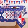 imageASPMIZ 4th of July Tablecloth Square 55x55 InchIndependence Day Table Cloth Memorial Patriotic Tablecloths Waterproof Spillproof American Flag Table Cover for Dinner Party Picnic Decoration