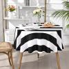 imageASPMIZ Black and White Striped Tablecloth for Rectangle Tables Geometric Stripe Waterproof Table Cloth for Kitchen Dining Room Polyester Tablecloth Rectangle 60 x 84Black