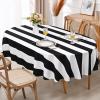 imageASPMIZ Black and White Striped Tablecloth for Rectangle Tables Geometric Stripe Waterproof Table Cloth for Kitchen Dining Room Polyester Tablecloth Rectangle 60 x 84Black