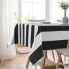 imageASPMIZ Black and White Striped Tablecloth for Rectangle Tables Geometric Stripe Waterproof Table Cloth for Kitchen Dining Room Polyester Tablecloth Rectangle 60 x 84Black