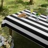 imageASPMIZ Black and White Striped Tablecloth for Rectangle Tables Geometric Stripe Waterproof Table Cloth for Kitchen Dining Room Polyester Tablecloth Rectangle 60 x 84Black