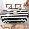 imageASPMIZ Black and White Striped Tablecloth for Rectangle Tables Geometric Stripe Waterproof Table Cloth for Kitchen Dining Room Polyester Tablecloth Rectangle 60 x 84Black