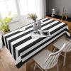 imageASPMIZ Black and White Striped Tablecloth for Rectangle Tables Geometric Stripe Waterproof Table Cloth for Kitchen Dining Room Polyester Tablecloth Rectangle 60 x 84Black