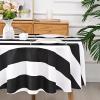 imageASPMIZ Black and White Striped Tablecloth for Rectangle Tables Geometric Stripe Waterproof Table Cloth for Kitchen Dining Room Polyester Tablecloth Rectangle 60 x 84Black