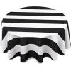 imageASPMIZ Black and White Striped Tablecloth for Rectangle Tables Geometric Stripe Waterproof Table Cloth for Kitchen Dining Room Polyester Tablecloth Rectangle 60 x 84Black