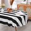 imageASPMIZ Black and White Striped Tablecloth for Rectangle Tables Geometric Stripe Waterproof Table Cloth for Kitchen Dining Room Polyester Tablecloth Rectangle 60 x 84Black