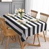 imageASPMIZ Black and White Striped Tablecloth for Rectangle Tables Geometric Stripe Waterproof Table Cloth for Kitchen Dining Room Polyester Tablecloth Rectangle 60 x 84Black