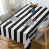 imageASPMIZ Black and White Striped Tablecloth for Rectangle Tables Geometric Stripe Waterproof Table Cloth for Kitchen Dining Room Polyester Tablecloth Rectangle 60 x 84Black