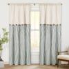 imageASPMIZ Cotton Linen Farmhouse Curtains Boho Rustic Button Curtain Linen Window Curtain Panels Green Stripe Country Curtains for Living Room Bedroom Back Tab Window Drapes 52 x 84 Inch 2 PanelsBeigegreen