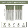 imageASPMIZ Cotton Linen Farmhouse Curtains Boho Rustic Button Curtain Linen Window Curtain Panels Green Stripe Country Curtains for Living Room Bedroom Back Tab Window Drapes 52 x 84 Inch 2 PanelsGreengreen
