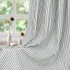 imageASPMIZ Cotton Linen Farmhouse Curtains Boho Rustic Button Curtain Linen Window Curtain Panels Green Stripe Country Curtains for Living Room Bedroom Back Tab Window Drapes 52 x 84 Inch 2 PanelsBeigegreen