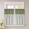 imageASPMIZ Cotton Linen Farmhouse Curtains Boho Rustic Button Curtain Linen Window Curtain Panels Green Stripe Country Curtains for Living Room Bedroom Back Tab Window Drapes 52 x 84 Inch 2 PanelsGreengreen