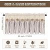 imageASPMIZ Cotton Linen Farmhouse Curtains Boho Rustic Button Curtain Linen Window Curtain Panels Green Stripe Country Curtains for Living Room Bedroom Back Tab Window Drapes 52 x 84 Inch 2 PanelsBeigebrown