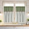 imageASPMIZ Cotton Linen Farmhouse Curtains Boho Rustic Button Curtain Linen Window Curtain Panels Green Stripe Country Curtains for Living Room Bedroom Back Tab Window Drapes 52 x 84 Inch 2 PanelsGreengreen