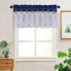 imageASPMIZ Cotton Linen Farmhouse Curtains Boho Rustic Button Curtain Linen Window Curtain Panels Green Stripe Country Curtains for Living Room Bedroom Back Tab Window Drapes 52 x 84 Inch 2 PanelsBlueblue