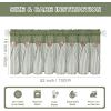 imageASPMIZ Cotton Linen Farmhouse Curtains Boho Rustic Button Curtain Linen Window Curtain Panels Green Stripe Country Curtains for Living Room Bedroom Back Tab Window Drapes 52 x 84 Inch 2 PanelsGreengreen