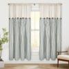 imageASPMIZ Cotton Linen Farmhouse Curtains Boho Rustic Button Curtain Linen Window Curtain Panels Green Stripe Country Curtains for Living Room Bedroom Back Tab Window Drapes 52 x 84 Inch 2 PanelsBeigegreen