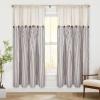 imageASPMIZ Cotton Linen Farmhouse Curtains Boho Rustic Button Curtain Linen Window Curtain Panels Green Stripe Country Curtains for Living Room Bedroom Back Tab Window Drapes 52 x 84 Inch 2 PanelsBeigebrown