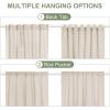 imageASPMIZ Cotton Linen Farmhouse Curtains Boho Rustic Button Curtain Linen Window Curtain Panels Green Stripe Country Curtains for Living Room Bedroom Back Tab Window Drapes 52 x 84 Inch 2 PanelsBeigegreen