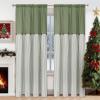 imageASPMIZ Cotton Linen Farmhouse Curtains Boho Rustic Button Curtain Linen Window Curtain Panels Green Stripe Country Curtains for Living Room Bedroom Back Tab Window Drapes 52 x 84 Inch 2 PanelsGreengreen
