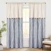 imageASPMIZ Cotton Linen Farmhouse Curtains Boho Rustic Button Curtain Linen Window Curtain Panels Green Stripe Country Curtains for Living Room Bedroom Back Tab Window Drapes 52 x 84 Inch 2 PanelsBeigeblue