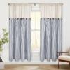 imageASPMIZ Cotton Linen Farmhouse Curtains Boho Rustic Button Curtain Linen Window Curtain Panels Green Stripe Country Curtains for Living Room Bedroom Back Tab Window Drapes 52 x 84 Inch 2 PanelsBeigeblue