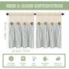 imageASPMIZ Cotton Linen Farmhouse Curtains Boho Rustic Button Curtain Linen Window Curtain Panels Green Stripe Country Curtains for Living Room Bedroom Back Tab Window Drapes 52 x 84 Inch 2 PanelsBeigegreen