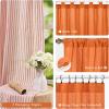 imageASPMIZ Cotton Linen Farmhouse Curtains Boho Rustic Button Curtain Linen Window Curtain Panels Green Stripe Country Curtains for Living Room Bedroom Back Tab Window Drapes 52 x 84 Inch 2 PanelsOrangeorange