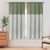 imageASPMIZ Cotton Linen Farmhouse Curtains Boho Rustic Button Curtain Linen Window Curtain Panels Green Stripe Country Curtains for Living Room Bedroom Back Tab Window Drapes 52 x 84 Inch 2 PanelsGreengreen